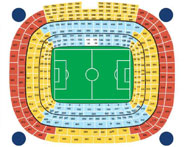Arenaöversikt Santiago Bernabéu i Madrid
