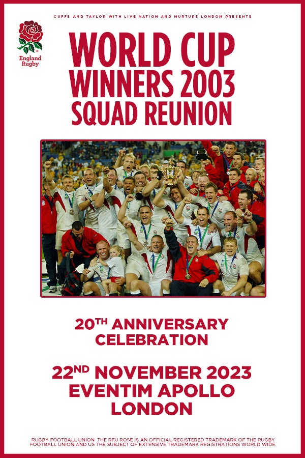 England Rugby World Cup Winners 2003 Squad Reunion