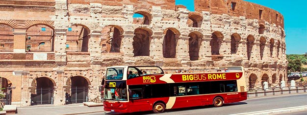 Book your one- or two-day Hop-On, Hop-Off Big Bus tours here and see Rome's most magnificent sights from an open air bus, plus receive four free walking tours!