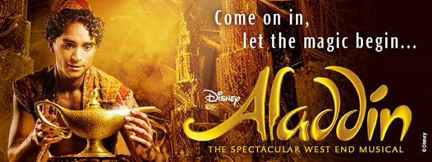 Köp biljetter till Disneys senaste succémusikal Aladdin i London och upplev en magisk föreställning för hela familjen! Boka familjemusikalen Aladdin hemifrån!