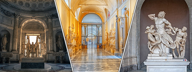 Käy Vatikaanin museoissa, ihaile Sikstuksen kappelia ja tutkaile Pietarinkirkkoa. Varaa liput netistä, niin varmistat pääsysi tälle suositulle kierrokselle!