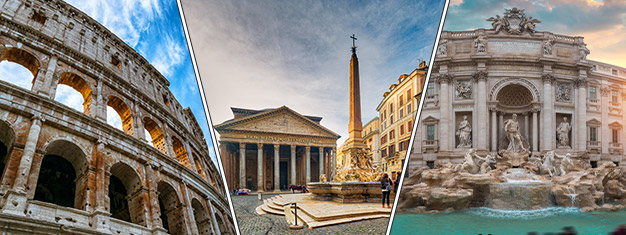 Découvrez tous les sites incontournables de Rome en une journée - Le Colisée, Le Panthéon, La Fontaine de Trevi 
et bien plus encore ! Réservez votre visite en ligne !
