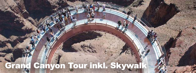 Besuchen Sie Arizonas herausragendstes Wahrzeichen - den Grand Canyon. Die Tour beinhaltet einen Spaziergang über den Grand Canyon Skywalk. Einzigartiger Ort - einzigartiges Erlebnis!
