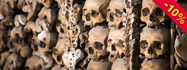 Go on a fascinating journey back in time through long winding catacombs and its crypts. Visit the Capuchin Crypt, decorated with bones & more! Book now!
