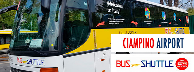 Hop on the shuttle bus service from Ciampino Airport to Rome Termini Train Station. The journey takes about 40 minutes depending on traffic. Book online!