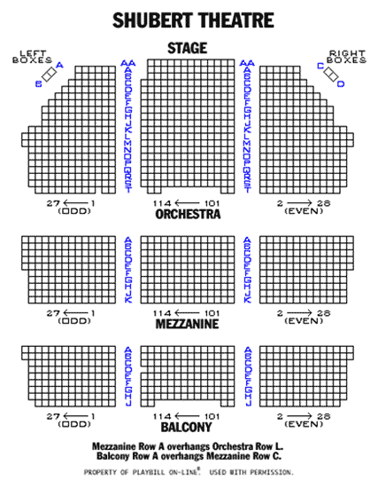 Shubert Theater Seating Chart View