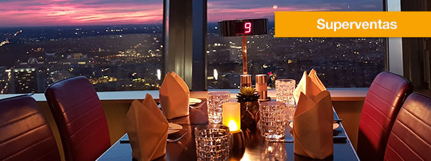Disfruta una Cena Panorama en el restaurante giratorio en la Torre de TV en Berlín! Reserva tu Cena Panorama en línea y salta las filas a la Torre de TV! 