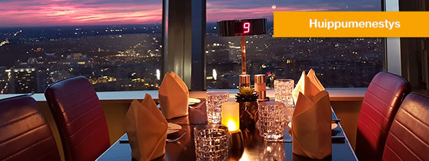 Nauti Panorama-illallisesta Berliinin TV-tornin huipulla pyörivässä ravintolassa! Osta illallislippusi netistä ja ohita jonot Berliinin TV-torniin!