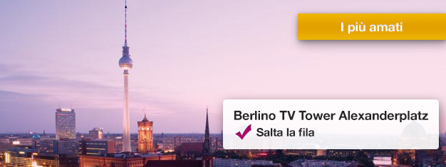 Al TV Tower (Berliner Fernsehturm) ad Alexanderplatz a Berlino, potrete vedere un panorama a 360 di Berlino. Prenotate qui i biglietti per visitare il TV Tower di Berlino ad Alexanderplatz