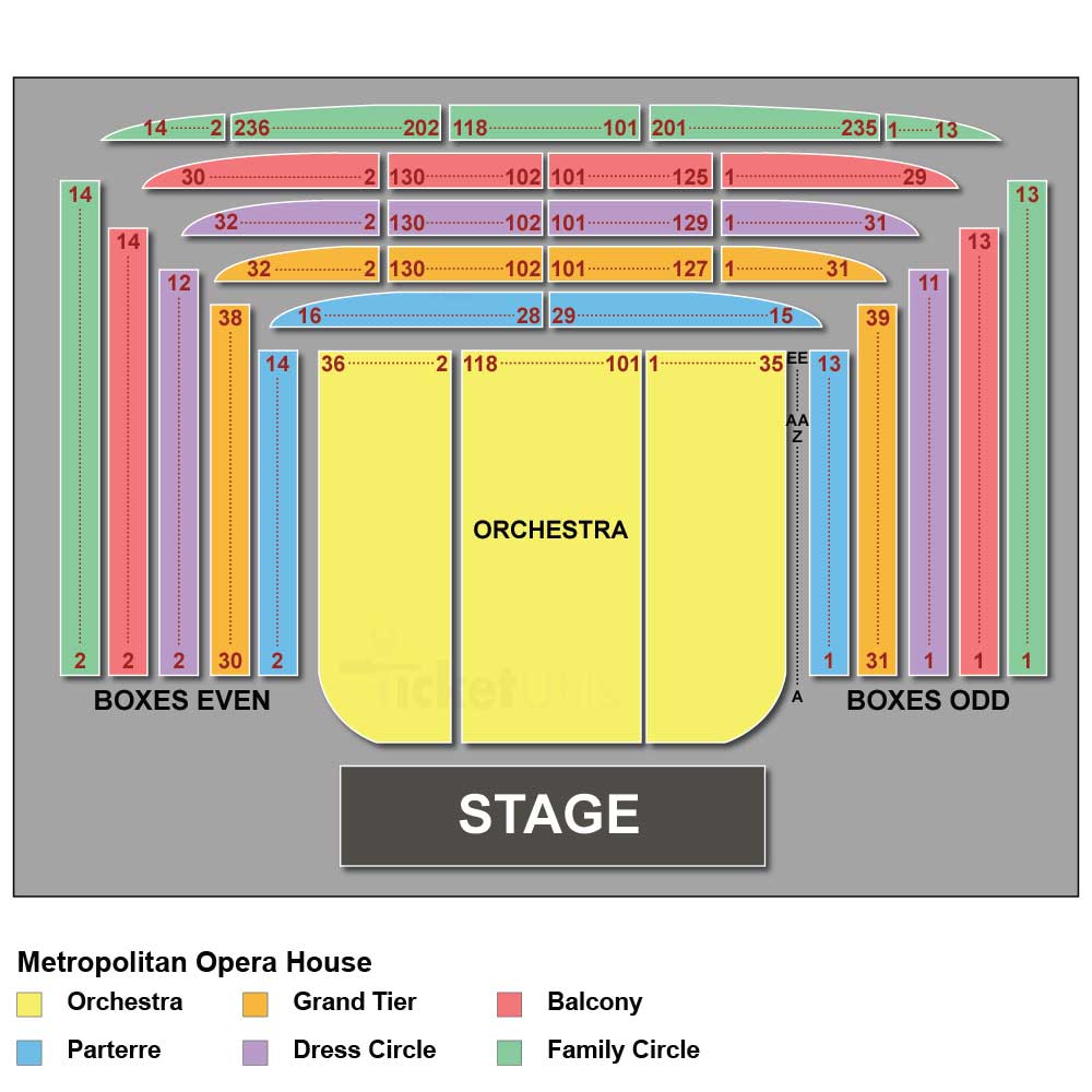 metropolitan opera house seating map