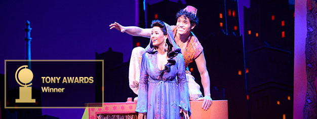 Erleben Sie Disneys Musical Aladdin am Broadway in New York. Ein magisches Musical für die ganze Familie! Tickets aus dem Vorverkauf online buchen!