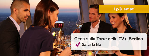 Cena al ristorante girevole in cima alla torre della televisione di Alexanderplatz, Berlino. Prenota qui quest'esperienza VIP!