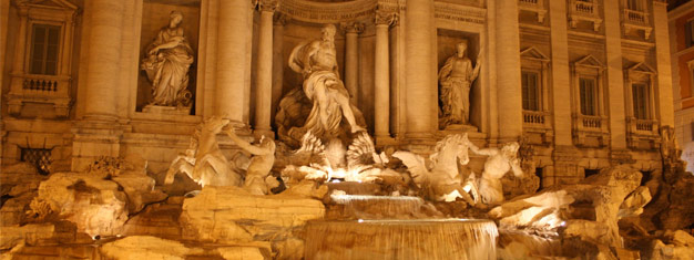 Enjoy a guided tour to Rome's most beautiful fountains! Visit Piazza Navona, see the Pantheon, throw a coin in the Trevi Fountain. Book tickets online!
