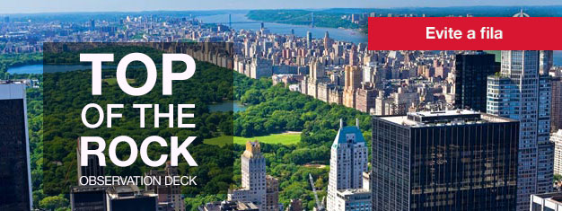 Passe direto pelas filas na bilheteria do Top of the Rock Observation Deck do Rockefeller Center, aproveitando a deslumbrante vista sobre toda Nova York - um must-see em NYC. Reserve online!