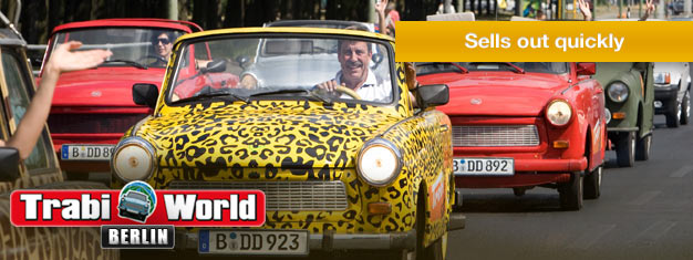 See Berlin from a Trabant on one of our Trabi Safari Tours is real fun. Drive, have fun and see Berlin – book tickets for Berlin Trabi Safari Tours here!