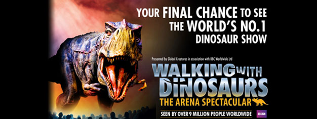 Walking with Dinosaurs is terug in Londen na 65 miljoen jaar. Boek tickets vooraf en zie deze fantastische voorstelling met 20 levensgrote dinosauriërs!